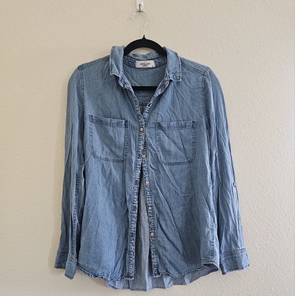 Casual Denim Button-Up Shirt